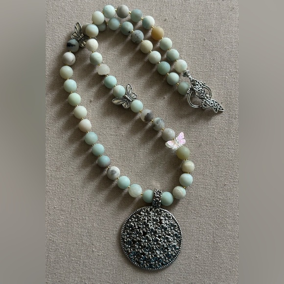 26-1/2 inch Amazonite bead necklace NWOT - Picture 3 of 13